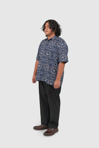 Nusantara Modern Fit Gambus Arabesque in Insignia Blue