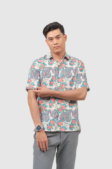 Maharaja Modern Fit Fortune Bloom in Blue Jewel