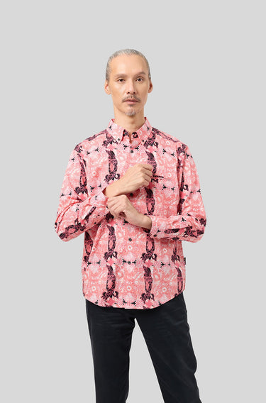 Nusantara Slim Fit Long Sleeve Scrap Waste in Porcelain Rose