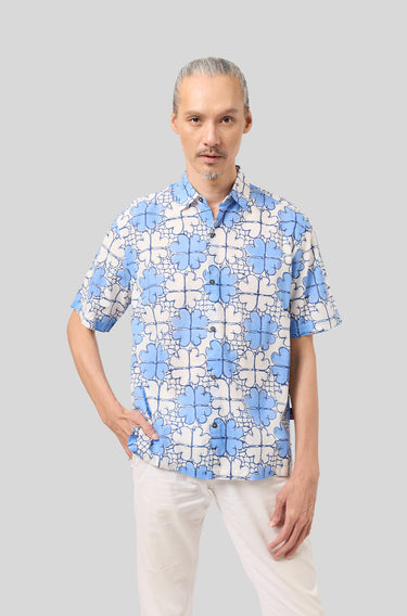 Maharaja Modern Fit Hooked Tides in Ethereal Blue