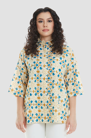 Maharani Miranda Top Simpul ( Lemon Curry Teal)