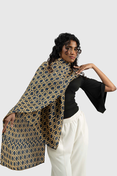 Kapten Batik Shawl Ogee Yellow Forest