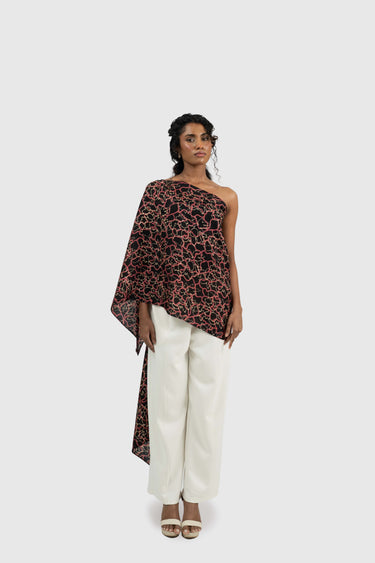 Kapten Batik Shawl Black Cracked Petals