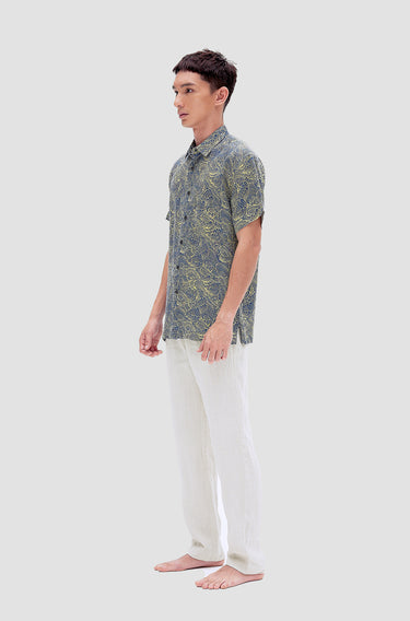My Linen Wakoku Wave - Teal Blue