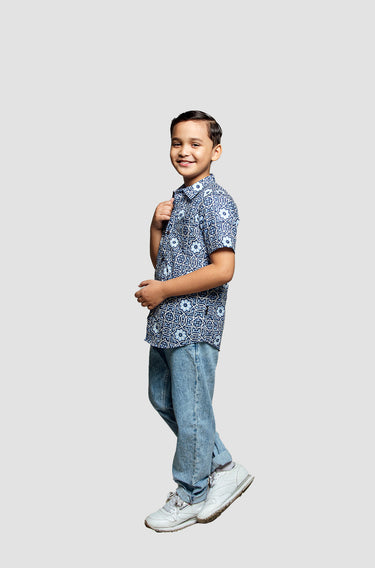 Kapten Batik X Enrich Junior in Blue - GOTS Certified Organic Cotton