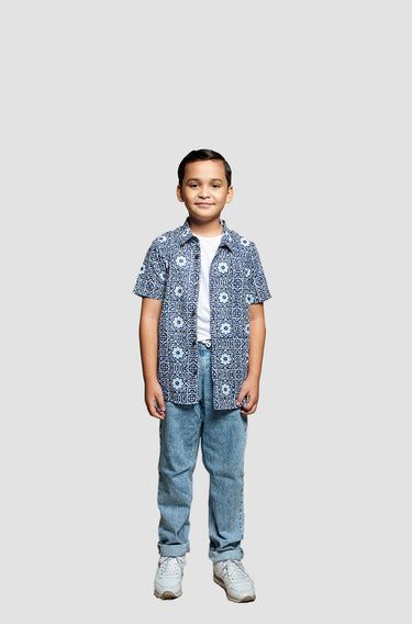 Kapten Batik X Enrich Junior in Blue - GOTS Certified Organic Cotton