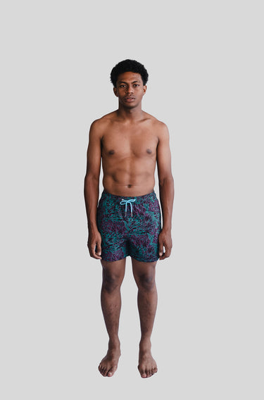 REPREVE ® Pulao Swim Short in Waves Distorted
