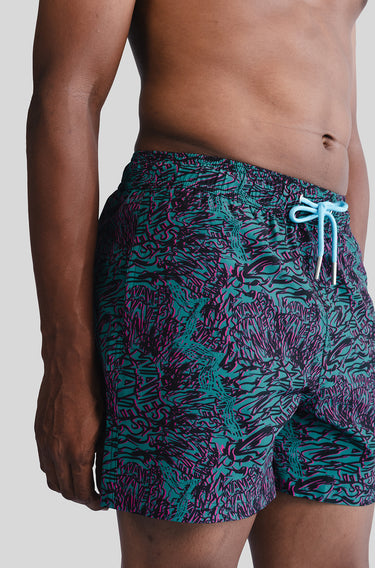 REPREVE ® Pulao Swim Short in Waves Distorted
