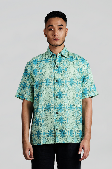 Maharaja Linen Gasing in River Blue