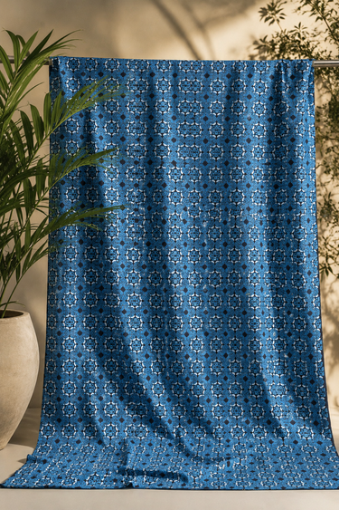 [ONLINE EXCLUSIVE] Fabrics 2.0 Meter Flower in Brick Blue