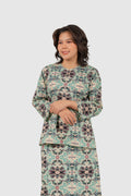 Kurung Kedah Set Synth in Motion in Asparagus Green