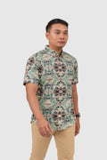 Nusantara Slim Fit Synth in Motion in Asparagus Green
