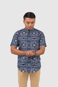 Nusantara Slim Fit Gambus Arabesque in Insignia Blue