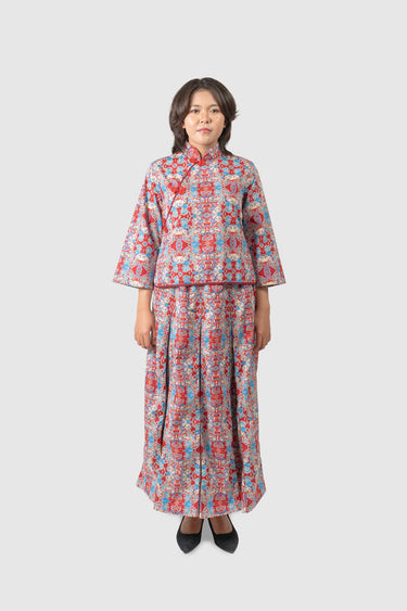 Nusantara Cheongsam Set Hoop & Sky in Deep Water