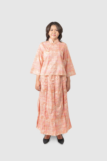 Nusantara Cheongsam Set Tangerine Grace in Geranium