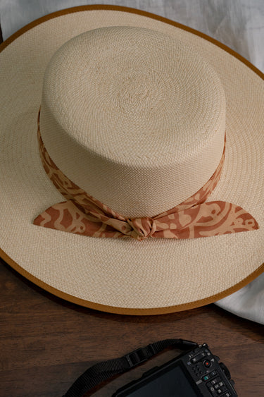 Kapten Batik Panama Hat Brigette Bardot in Brown