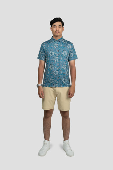 Activewear Polo Shirt - Dancing Gasing in Woodland Breeze