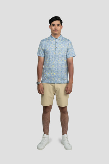 Activewear Polo Shirt - Wau Snow in Pearl Blue