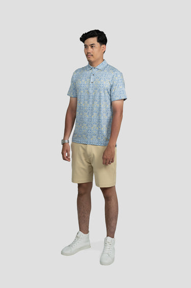 Activewear Polo Shirt - Wau Snow in Pearl Blue