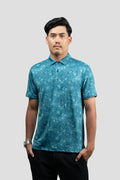Activewear Polo Shirt - Congkak in Blue Jasper