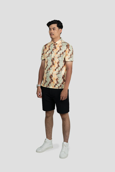Activewear Polo Shirt - Kuih Keria in Papaya Lime