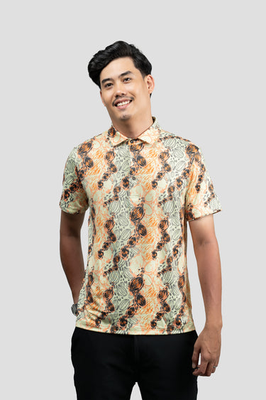 Activewear Polo Shirt - Kuih Keria in Papaya Lime