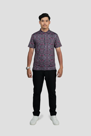 Activewear Polo Shirt - Congkak in Quadruplets Dahlia