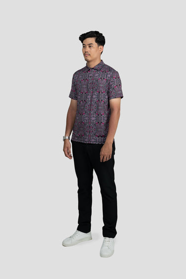 Activewear Polo Shirt - Congkak in Quadruplets Dahlia