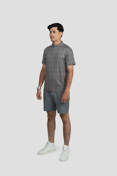 Activewear Polo Shirt - Teng Teng in Confetti Green