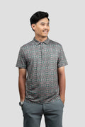 Activewear Polo Shirt - Teng Teng in Confetti Green