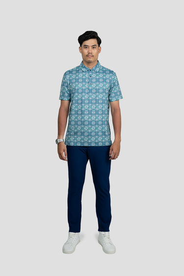 Activewear Polo Shirt - Mystic Gasing in Blue