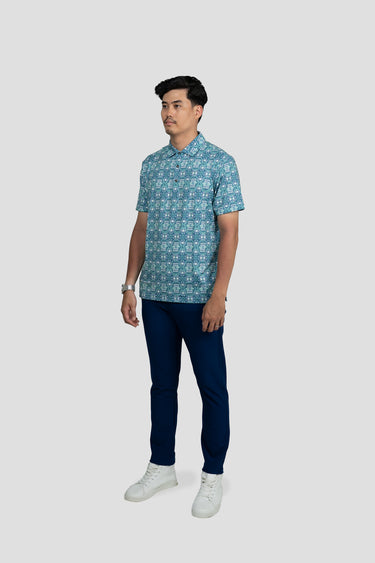 Activewear Polo Shirt - Mystic Gasing in Blue