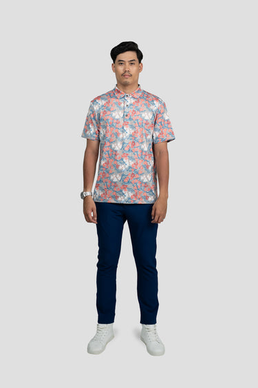 Activewear Polo Shirt - Five Stones in Camellia Blue