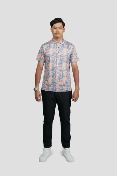 Activewear Polo Shirt - Flying Wau in Peach Riviera