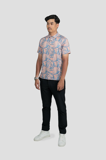 Activewear Polo Shirt - Flying Wau in Peach Riviera