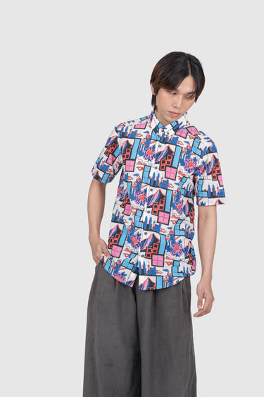 Kapten Batik x Tetris Maharaja Slim Fit Urban Wildscape in Bubblegum