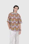 Maharaja Modern Fit Floral Lian in Scarlet Gold
