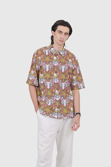 Maharaja Modern Fit Floral Lian in Scarlet Gold