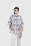 Maharaja Modern Fit Anyam Tatap in Tomato Blue