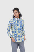 Nusantara Long Sleeve Slim Fit Bayang Mahkota in Sunny Sailor Blue