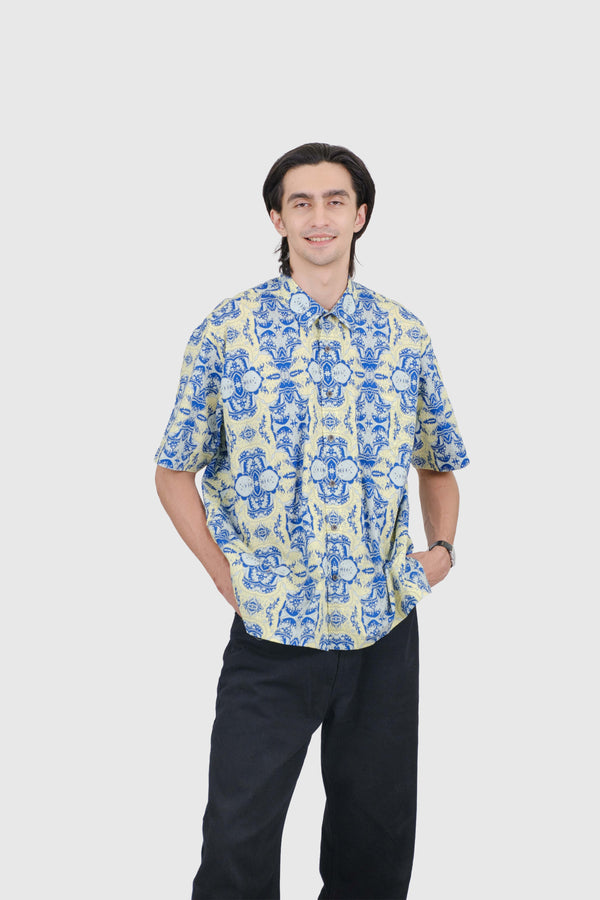 Nusantara Modern Fit Bayang Mahkota in Sunny Sailor Blue