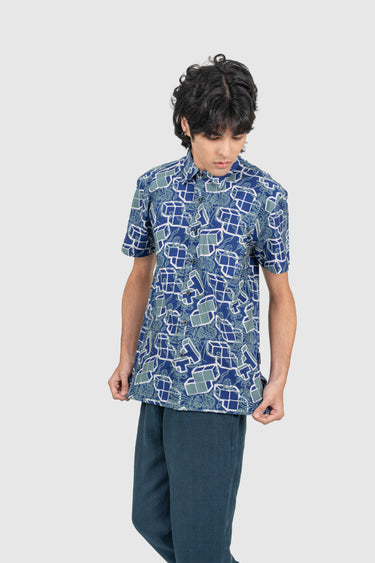 Kapten Batik x Tetris MY Modern Fit in Orchid Deep Lagoon