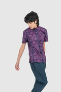Kapten Batik x Tetris MY Modern Fit Nasi Lemak Nostalgia in Deep Purple