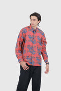 Nusantara Long Sleeve Modern Fit Kenyalang in Salsa Blue