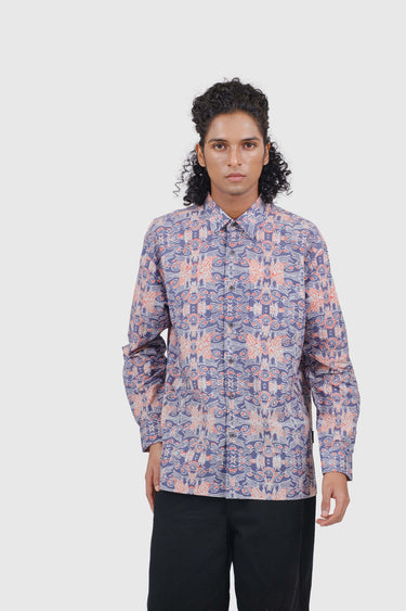 Masterpiece Modern Fit Long Sleeve Anyam Rupa in Coastal Fjord