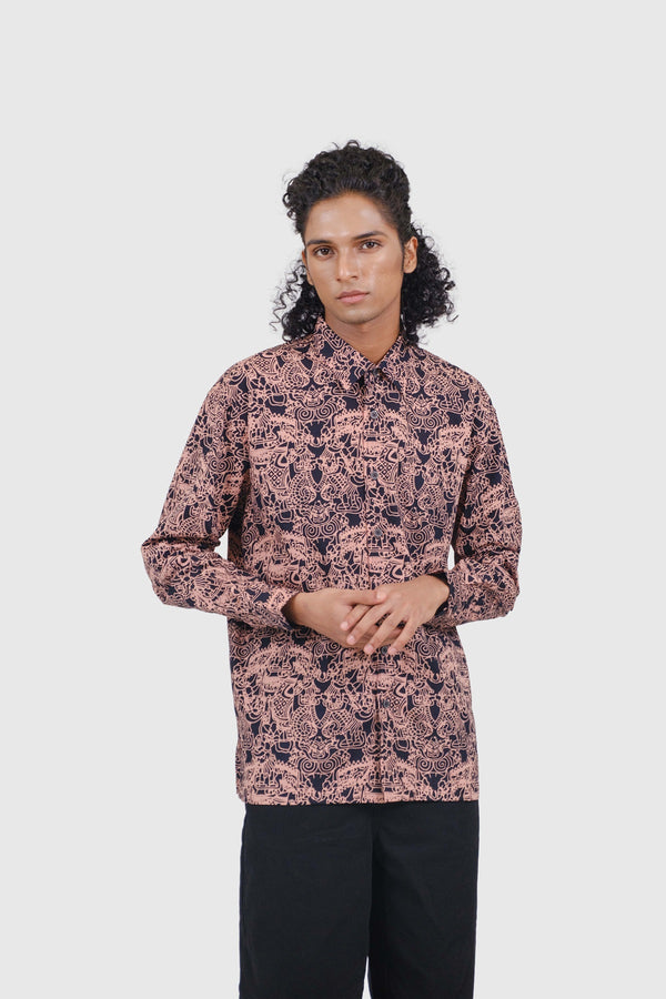 Masterpiece Modern Fit Long Sleeve Dalam Bayang in Peach