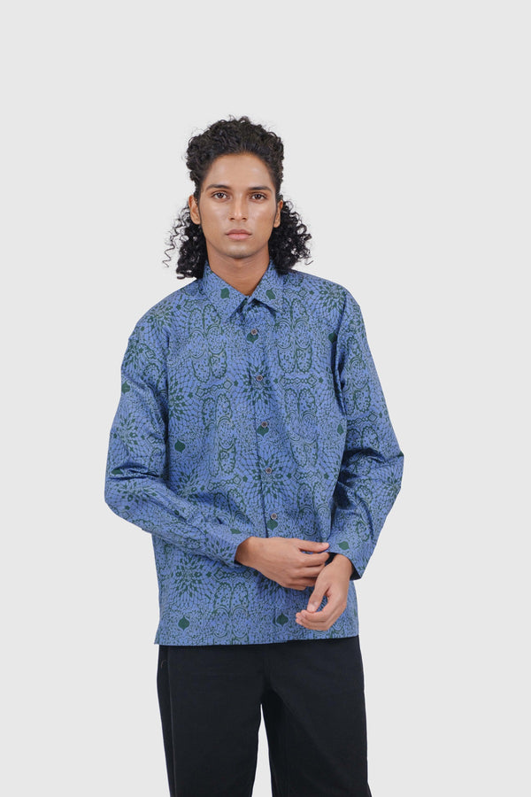 Masterpiece Modern Fit Long Sleeve Lah Dance in Classic Blue
