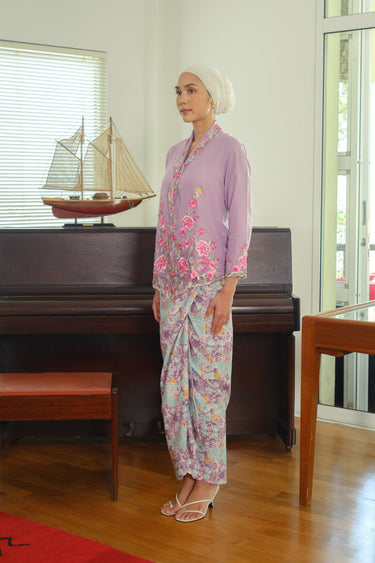 Kapten Batik x Tengku Zatashah Pareo - Dragon Clouds in Lilac Teal