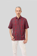 Maharaja Modern Fit Denim Mosaic in Racing Red