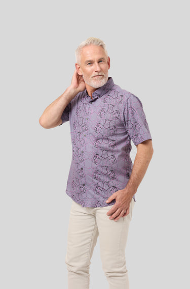 Maharaja Slim Fit Denim Mosaic in Purple Ash